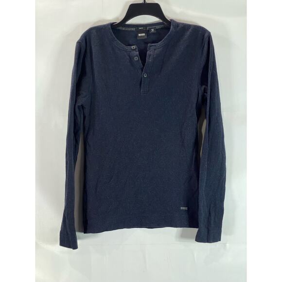 Boss Hugo Boss Other - BOSS HUGO BOSS Men's Navy Cotton Slim-Fit Thermal Henley Long Sleeve Shirt SZ S